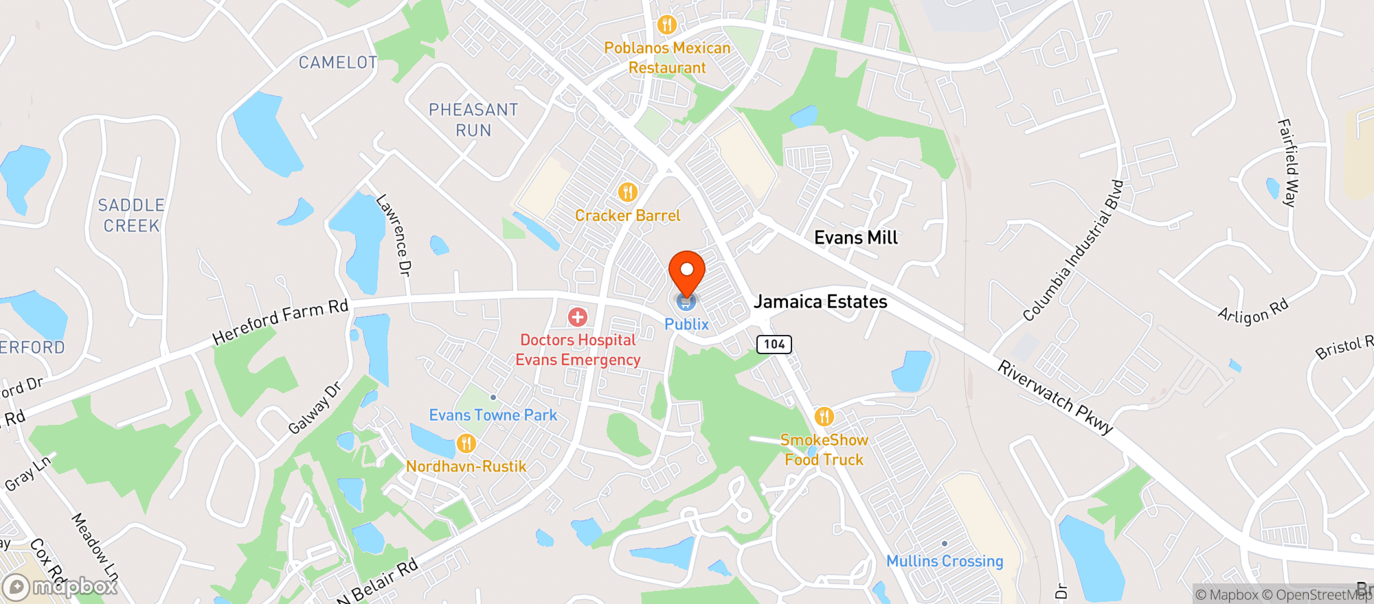 Map showing Publix