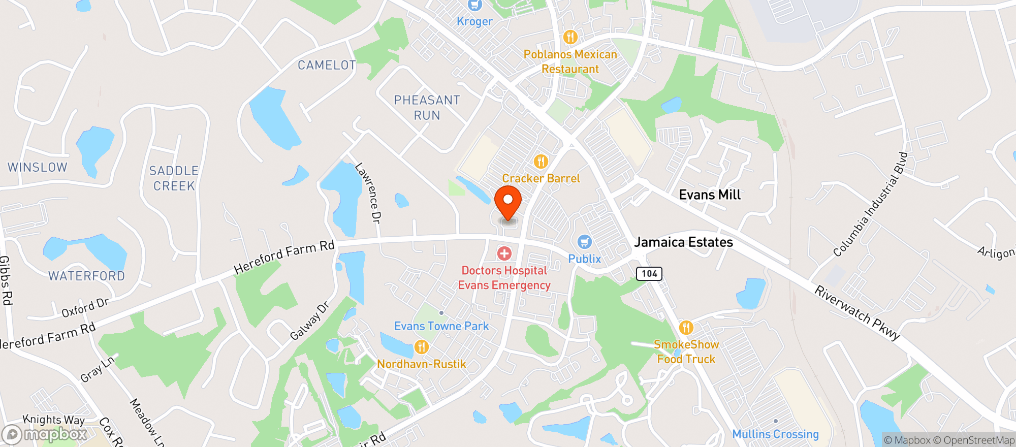Map showing Cvs
