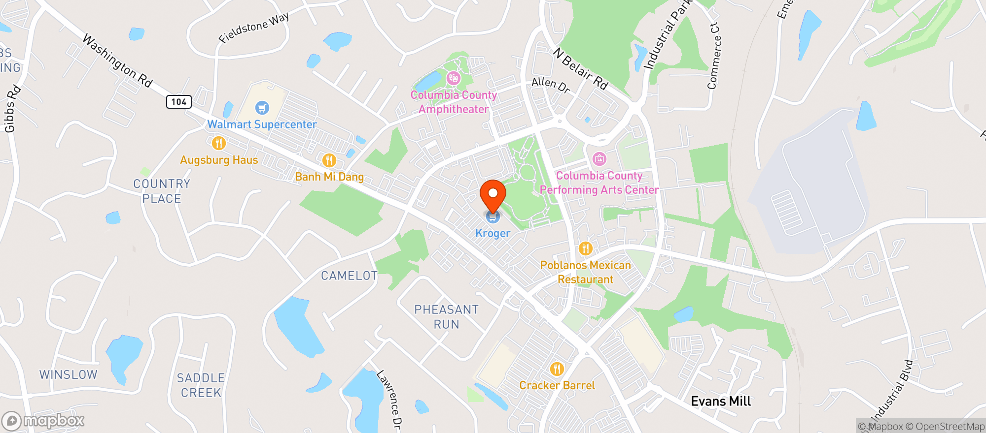 Map showing Kroger