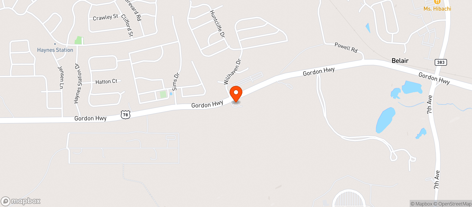 Map showing R&r Bar & Grill