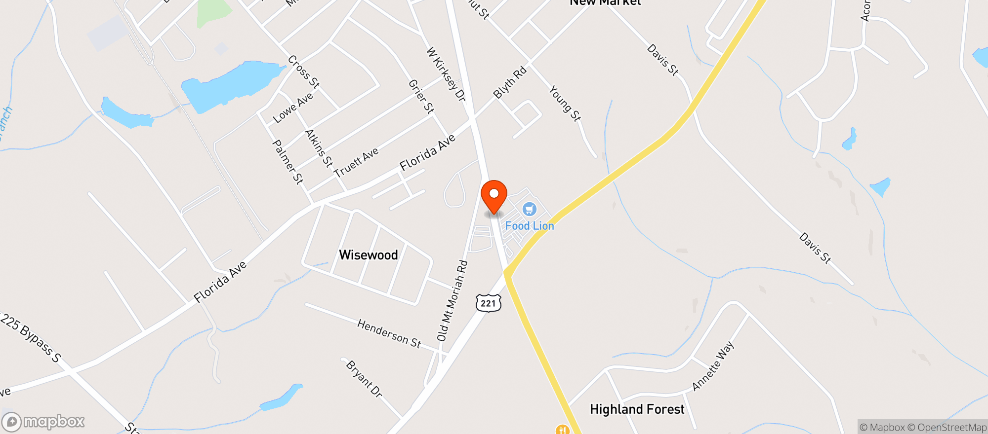Map showing FOOD LION