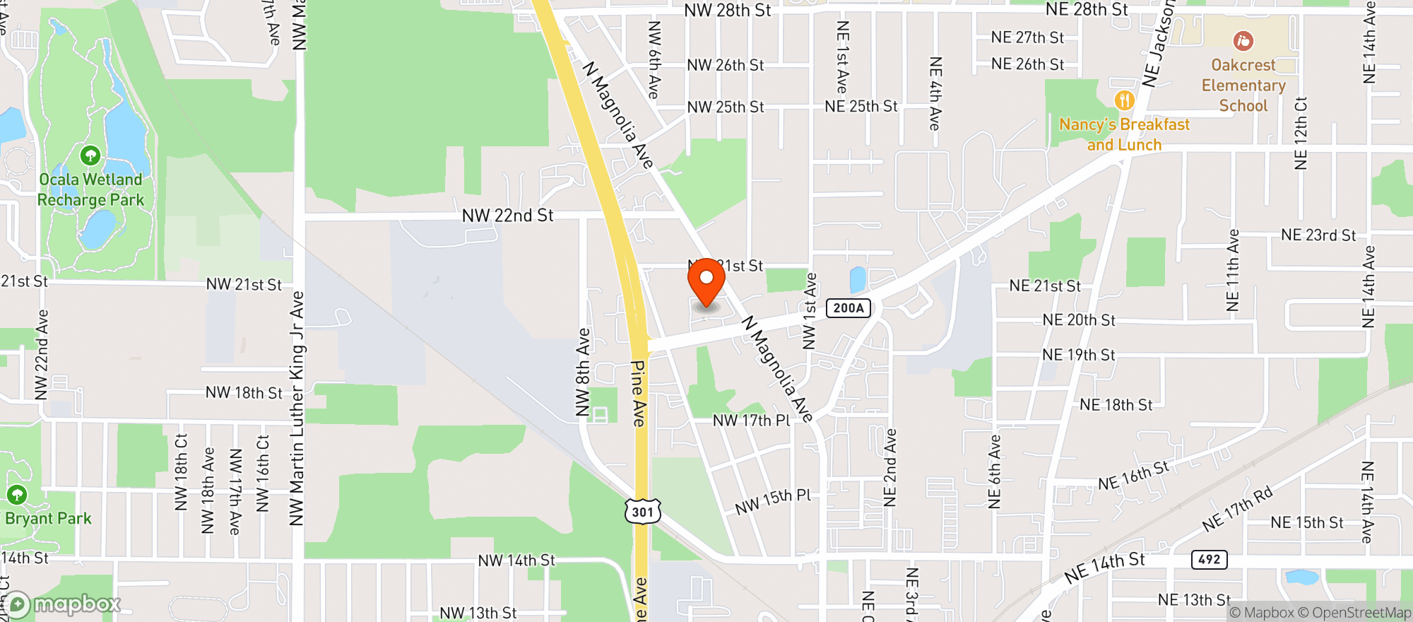 Map showing Parretts Travel Plaza