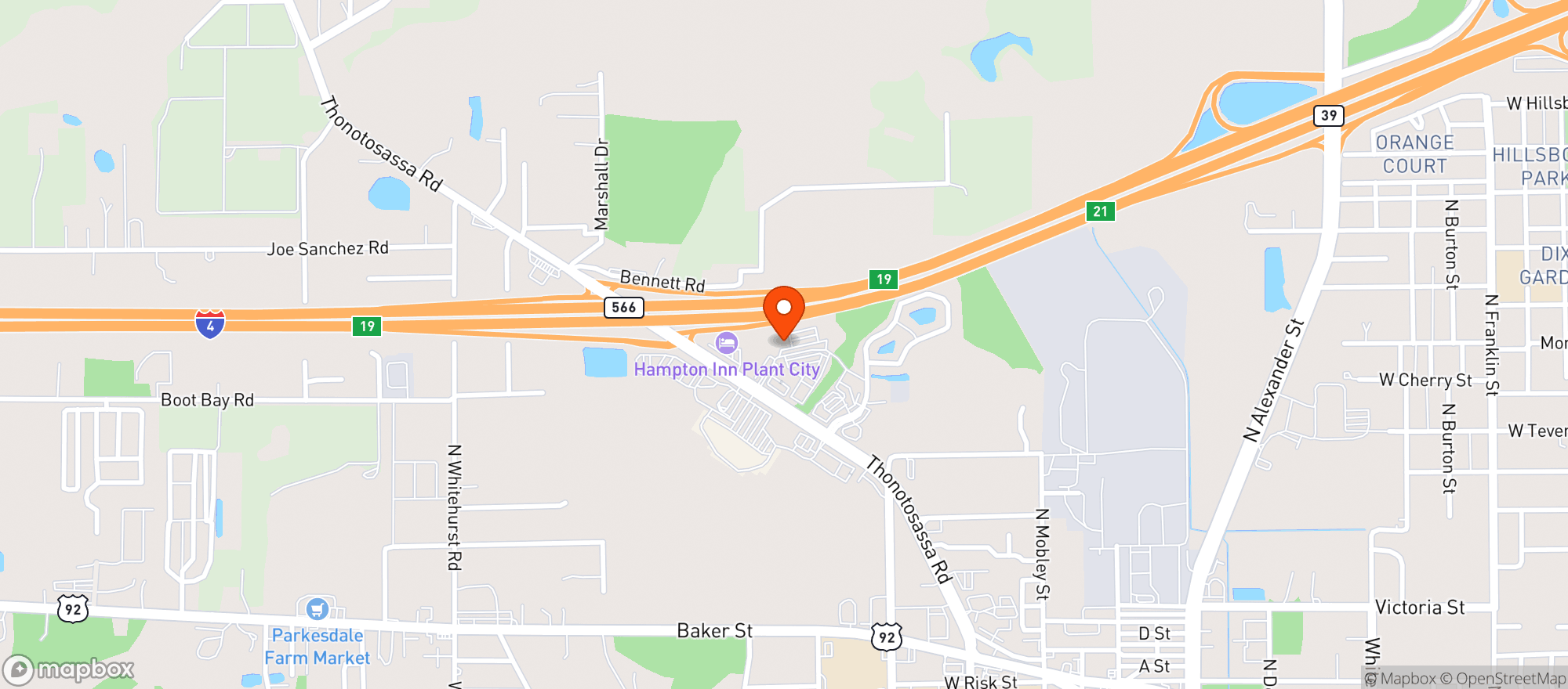Map showing Outback Steakhouse #2014