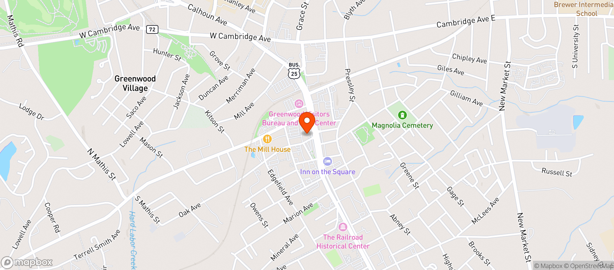 Map showing Howards On Main