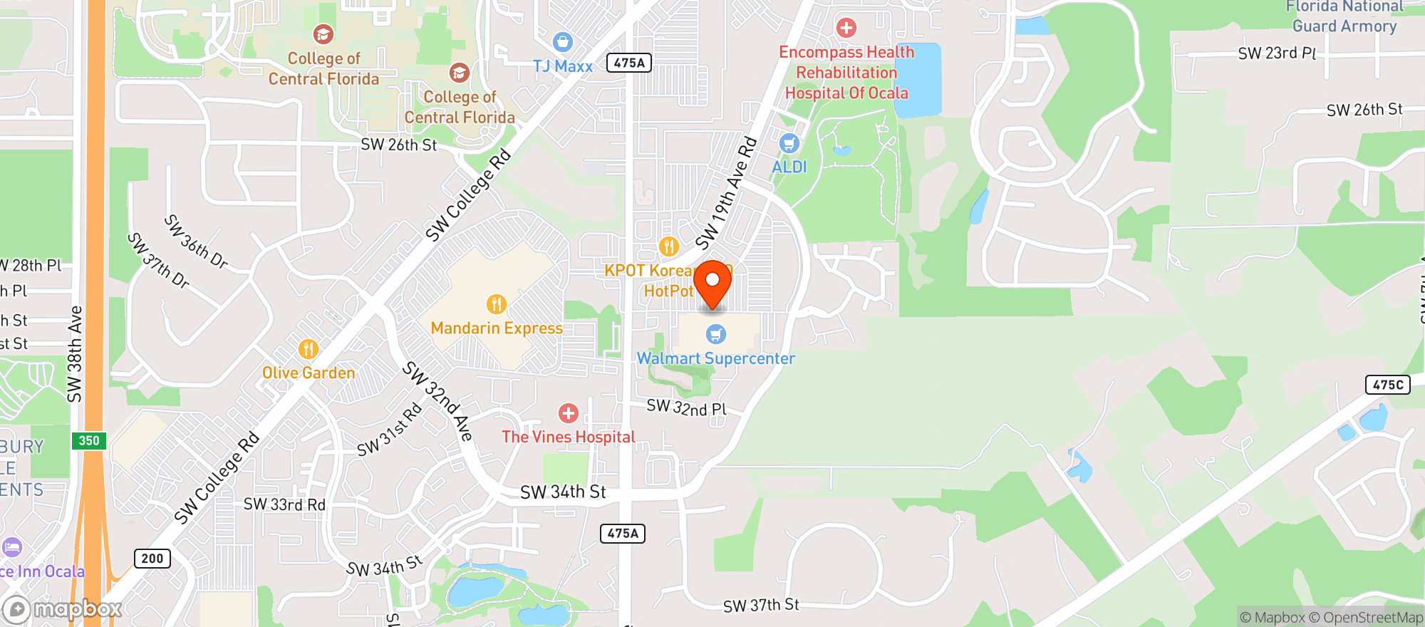 Map showing Walmart Supercenter