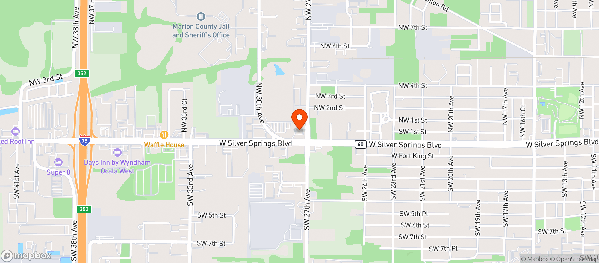 Map showing Fast Lane Food Mart
