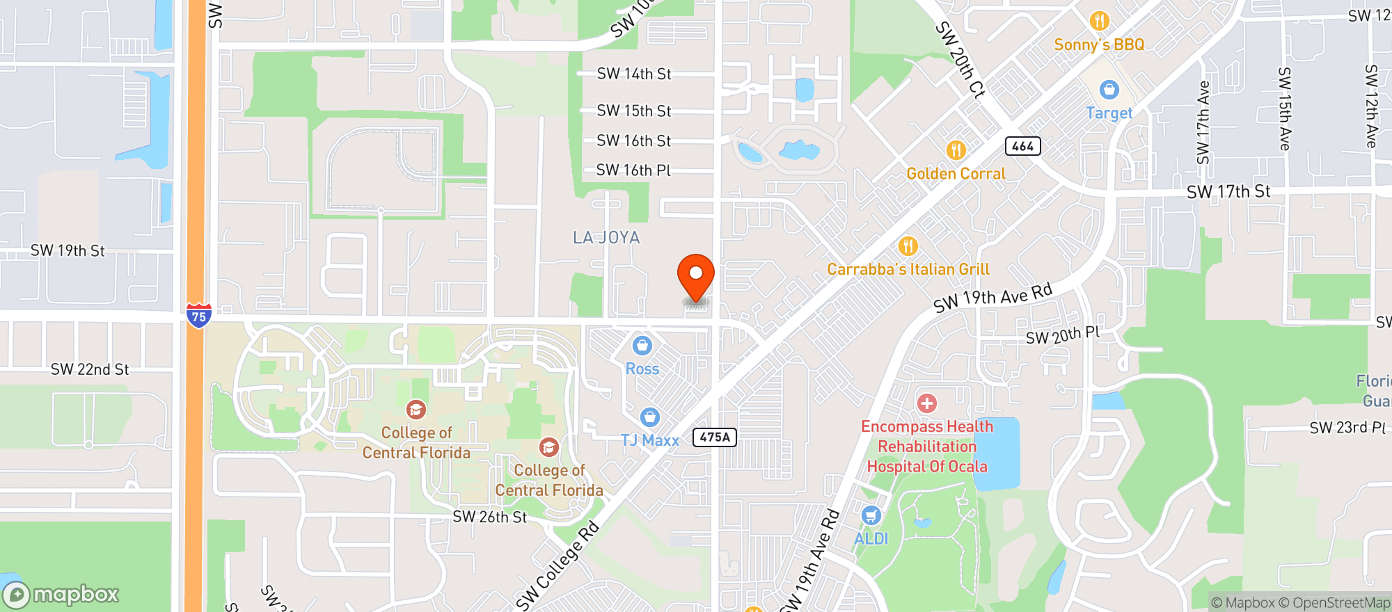 Map showing CIRCLE K (1986 SW 27TH AVE)