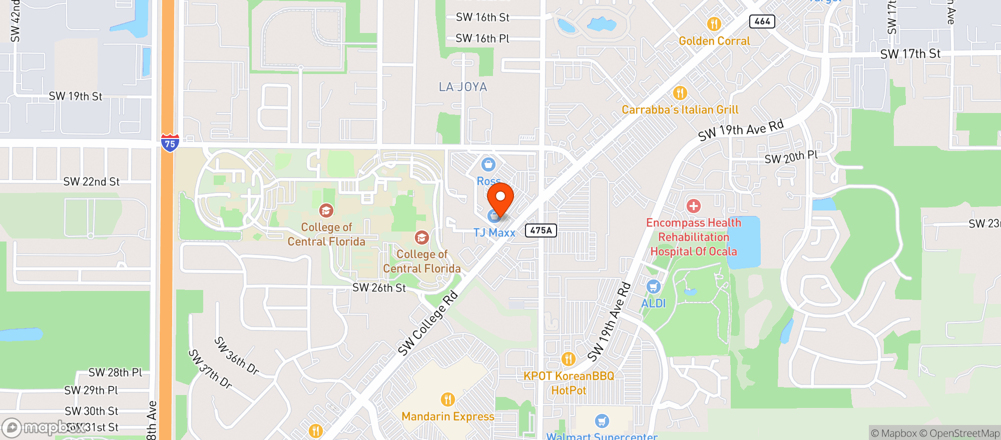 Map showing VITAMIN SHOPPE - OCALA