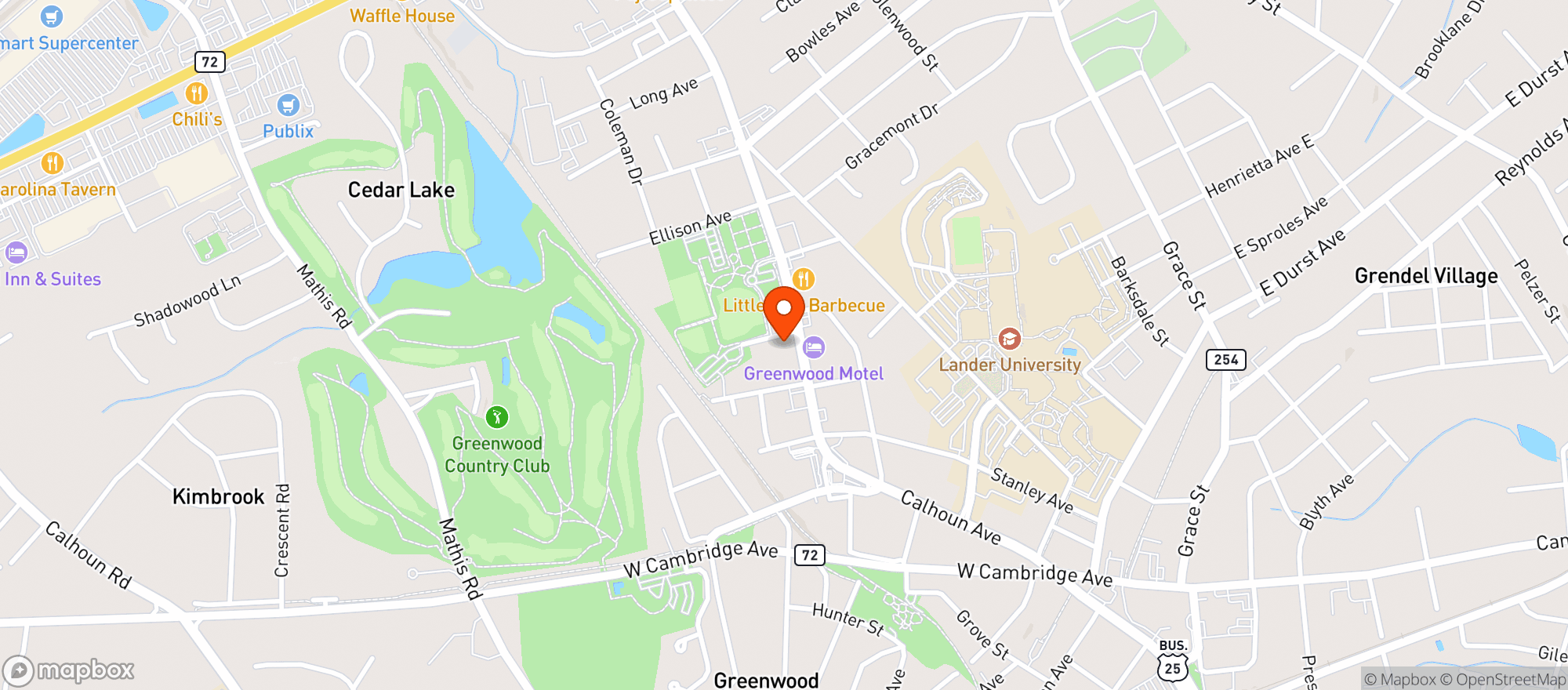 Map showing EXPRESS MART (GVL)