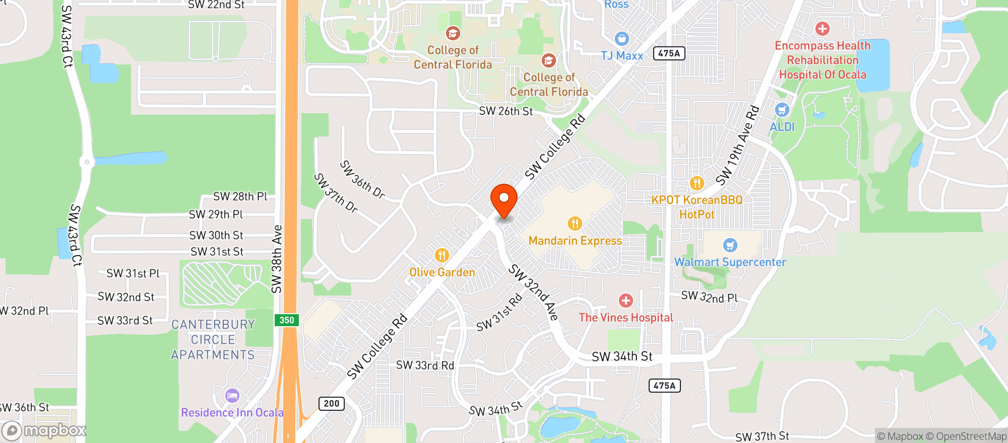 Map showing Texas Roadhouse