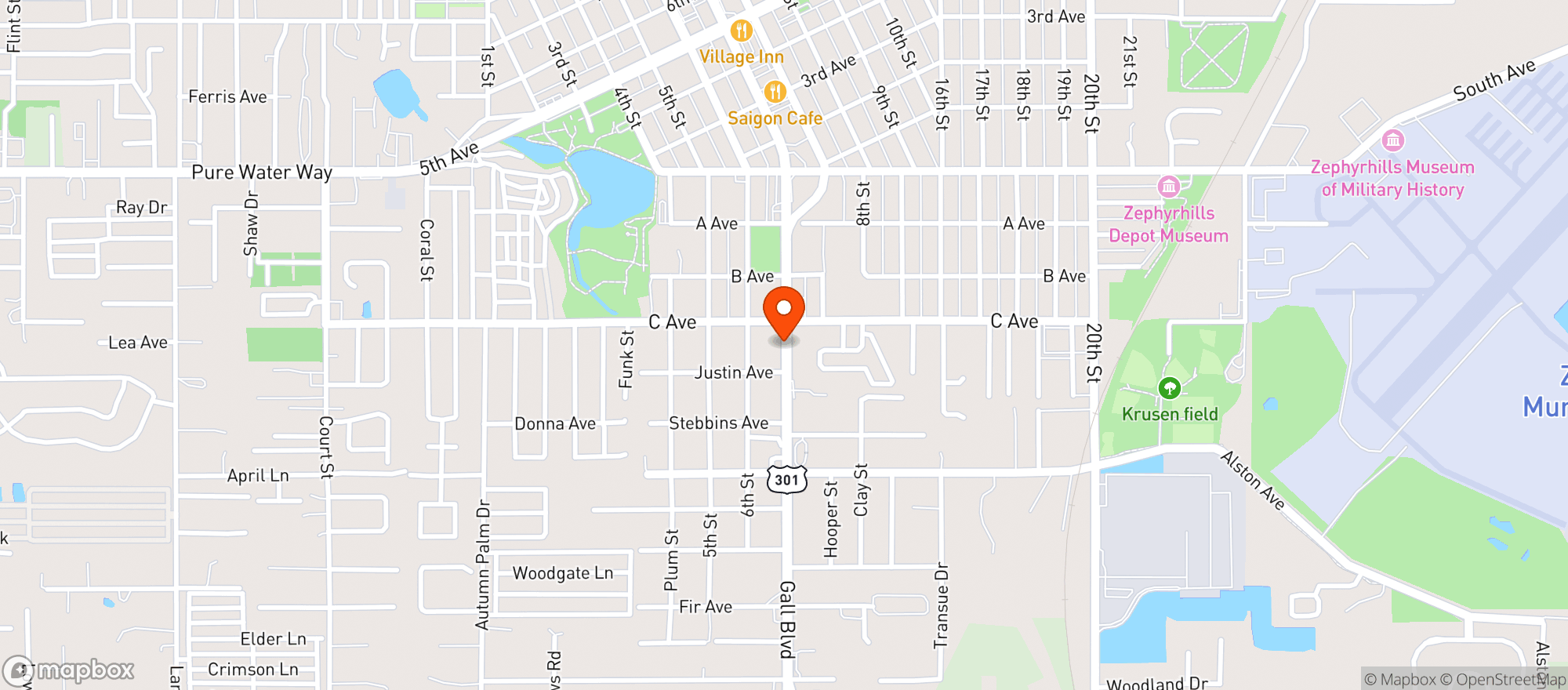 Map showing Motor City Sports Bar