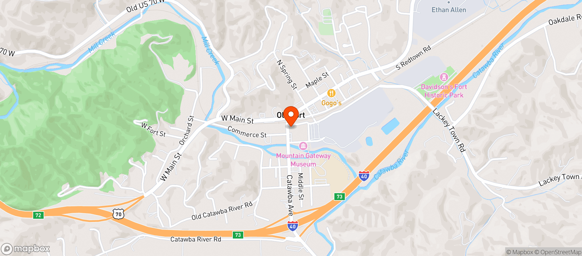 Map showing Seeker Coffee