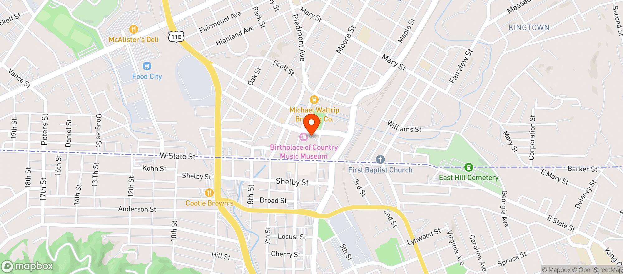 Map showing The Bristol Hotel