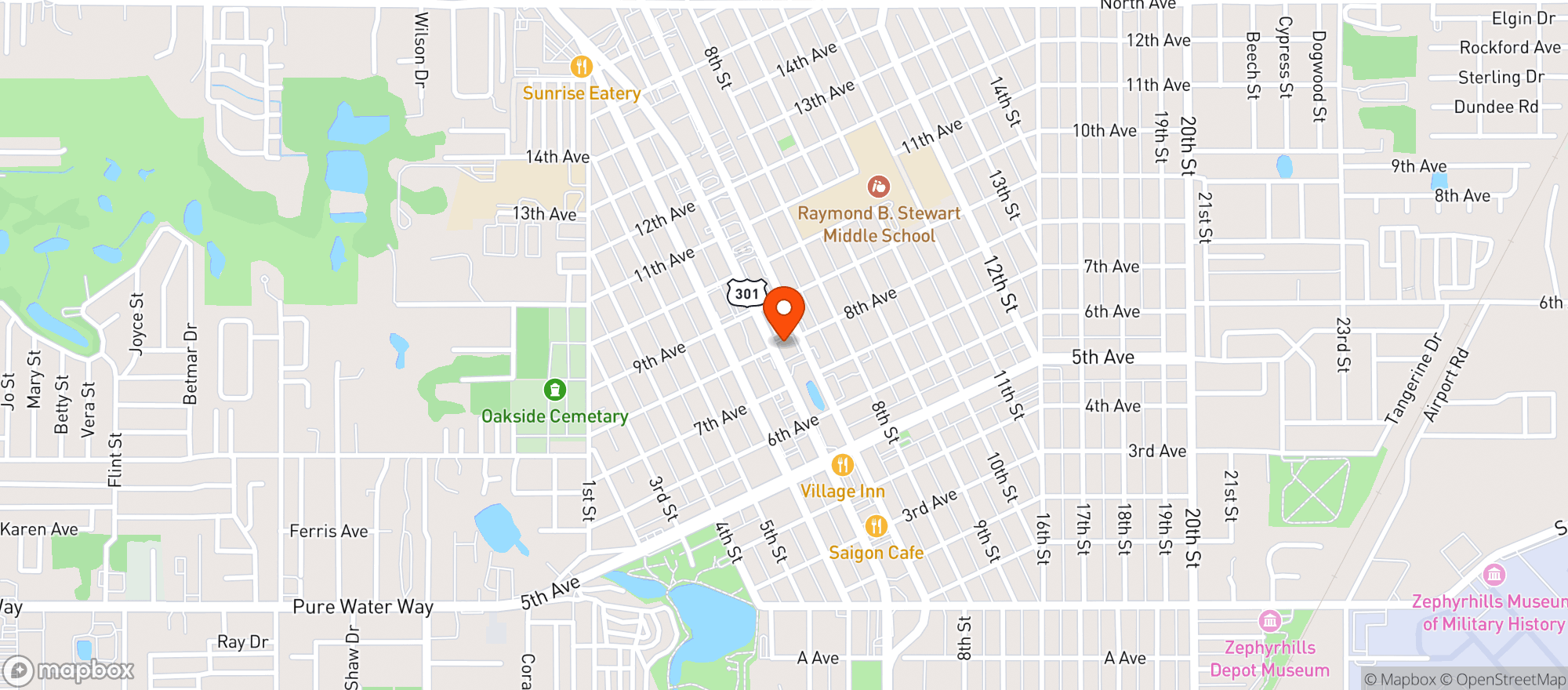 Map showing (c)hacienda Mexican Rest