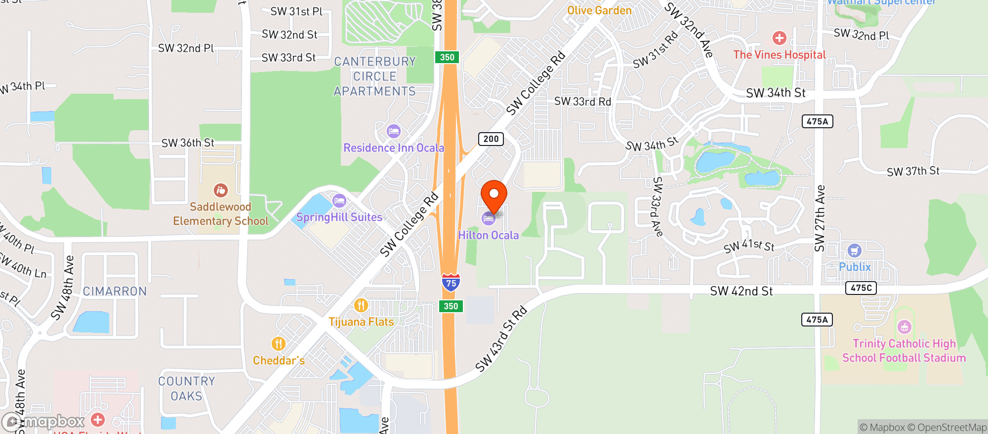 Map showing Hilton