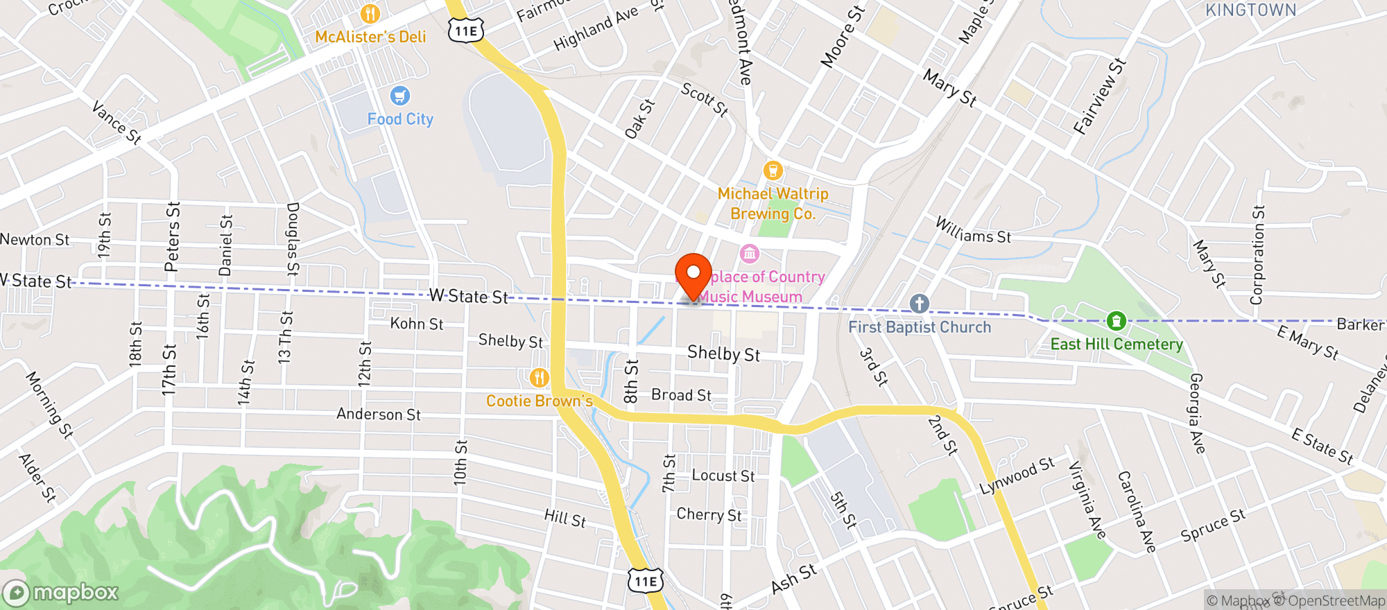 Map showing Borderline Billiards