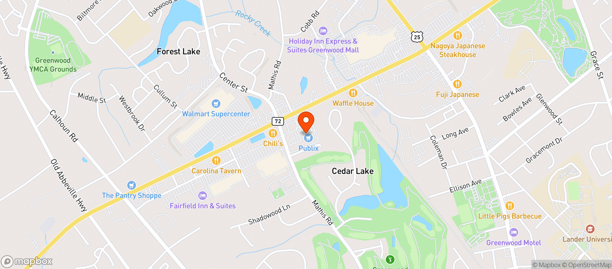 Map showing Publix Super Market