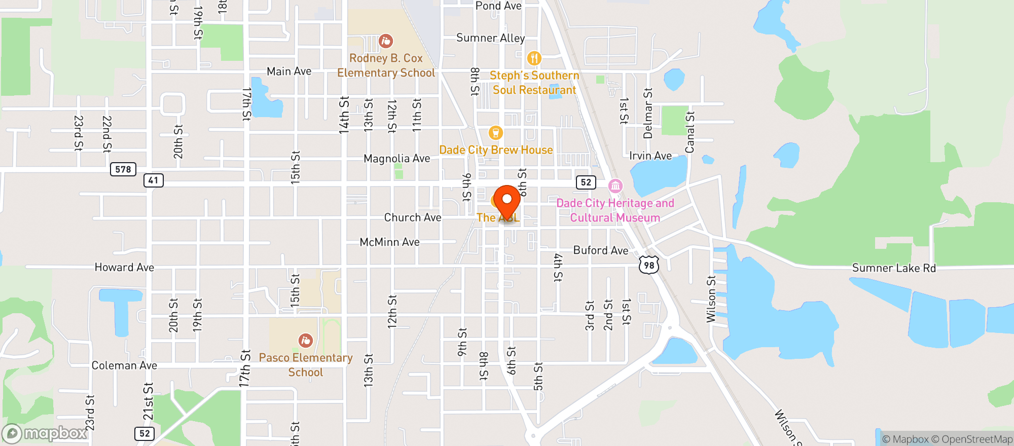Map showing (b) Twisted Oak Venue