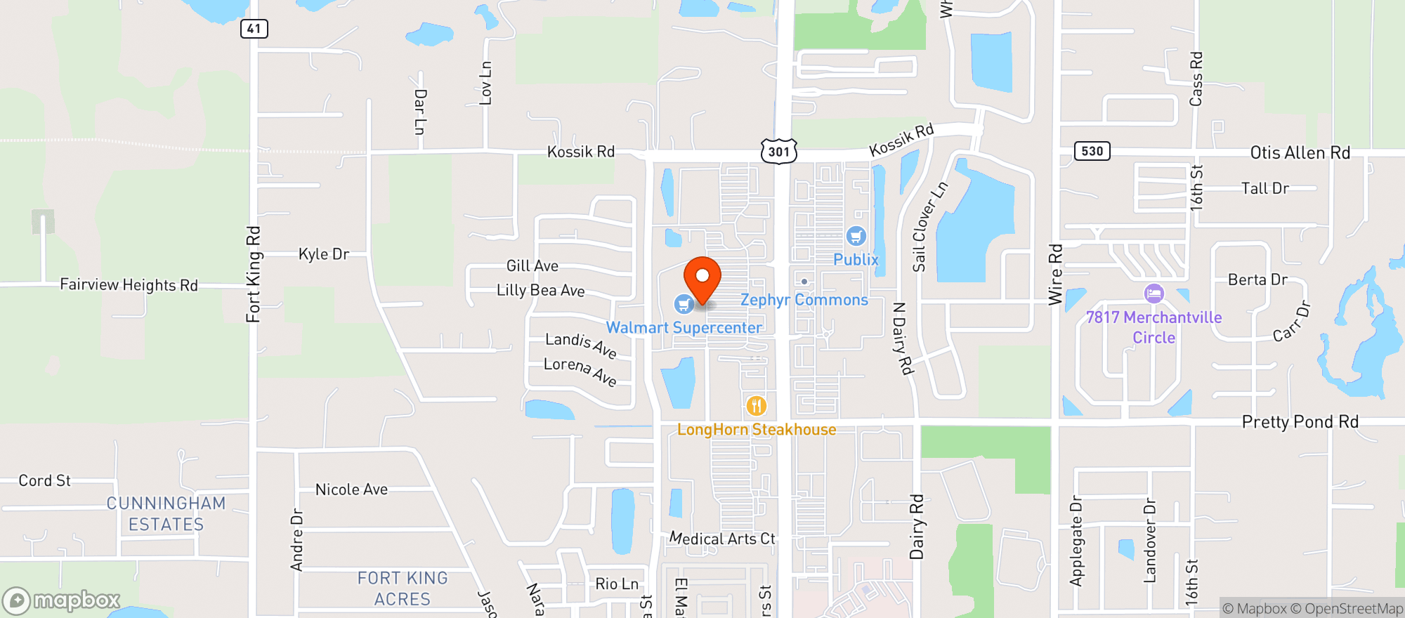 Map showing Walmart Supercenter
