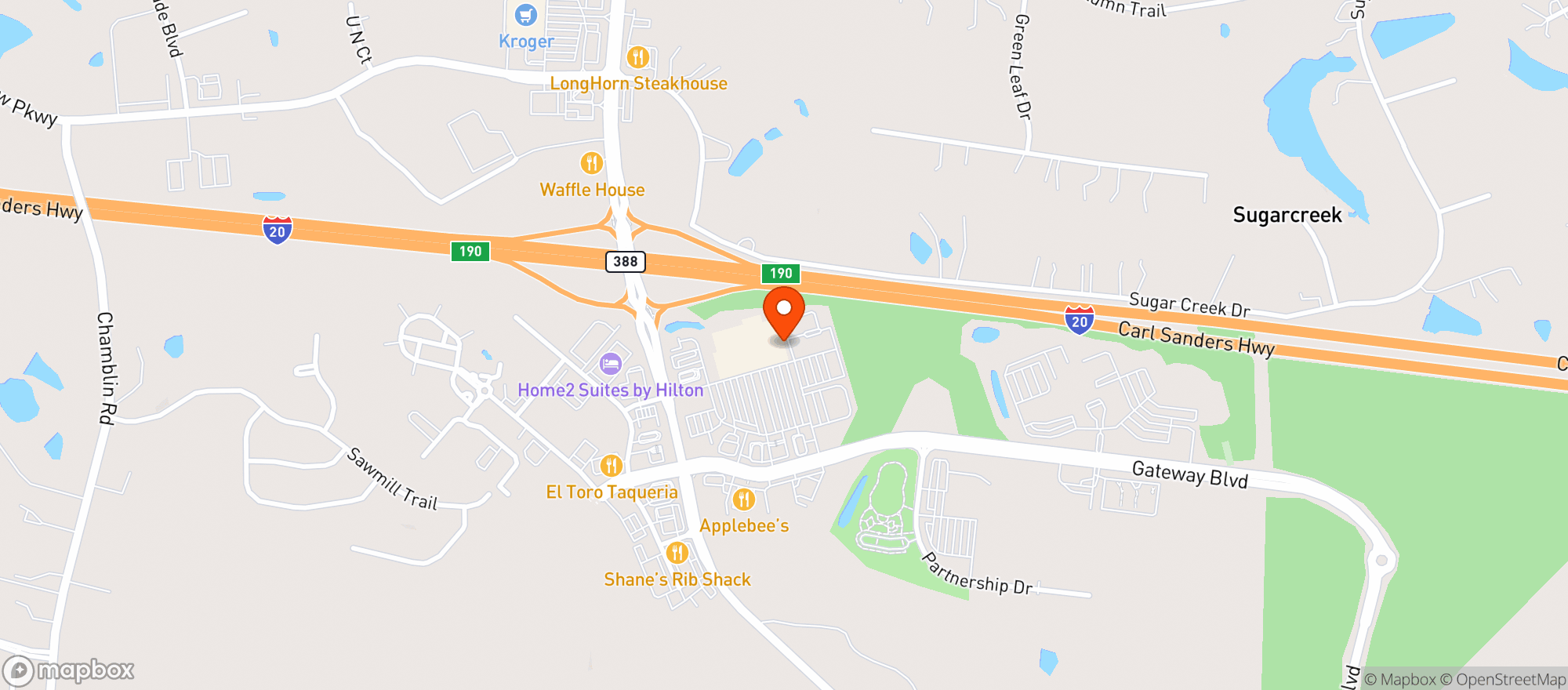Map showing GROVETOWN TOBACCO AND VAPOR