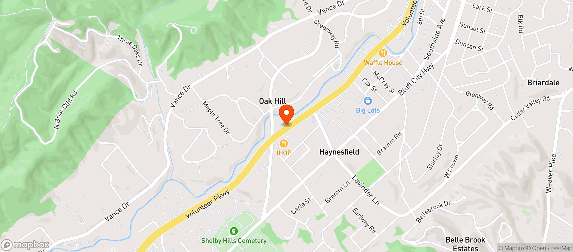 Map showing PARKWAY WINE & LIQUOR