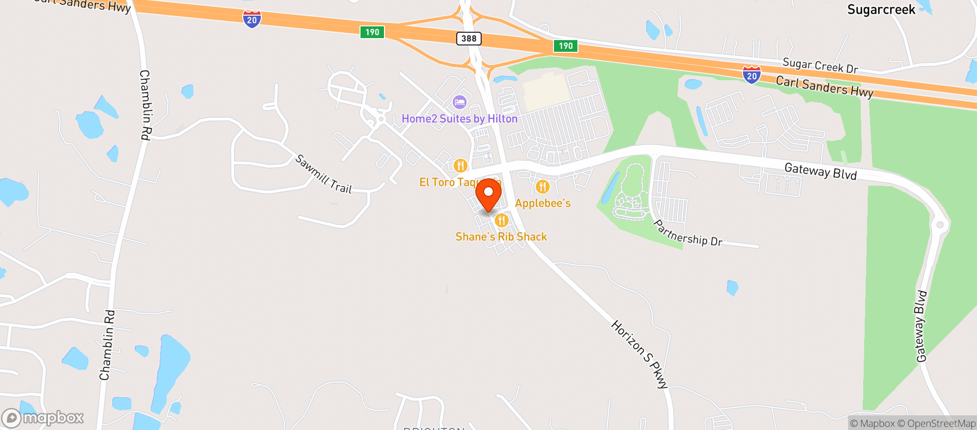 Map showing Tipsy Bar & Grill