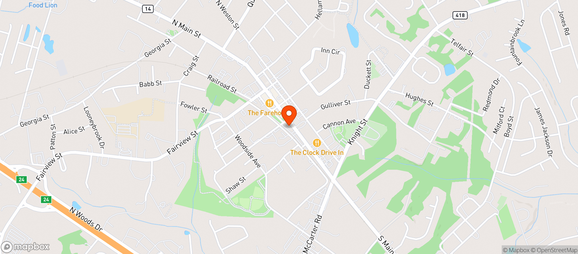 Map showing Gaults Handee Mart (gvl)