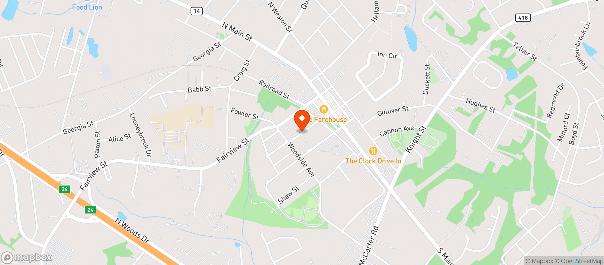 Map showing Fountain Inn Brewing
