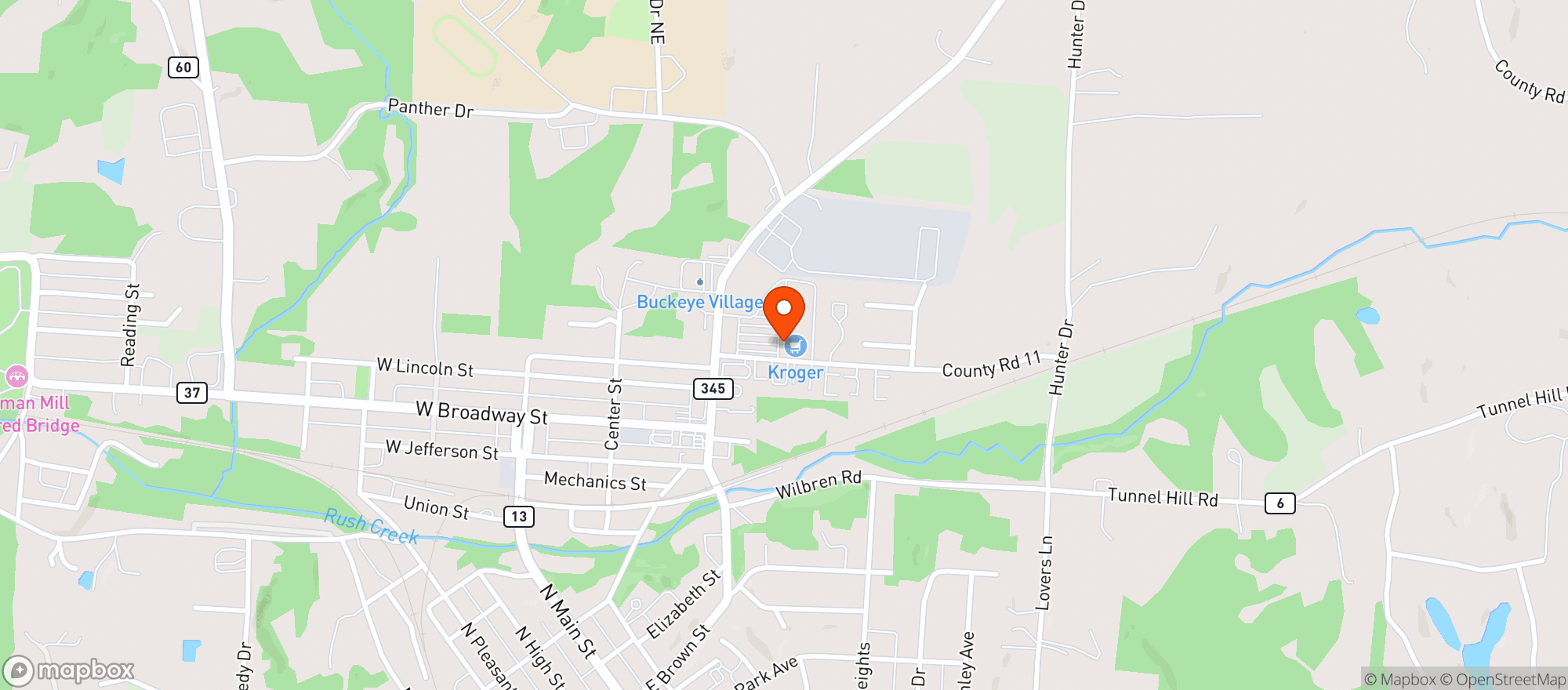 Map showing Kroger