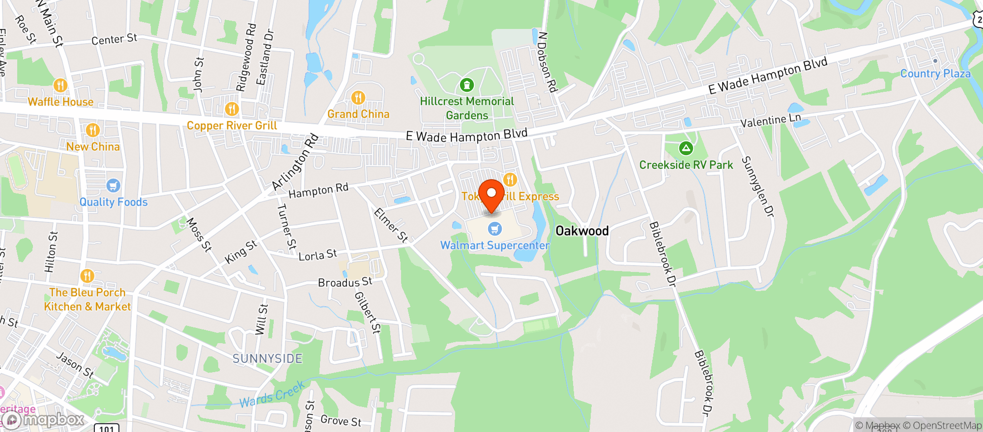 Map showing Walmart Supercenter