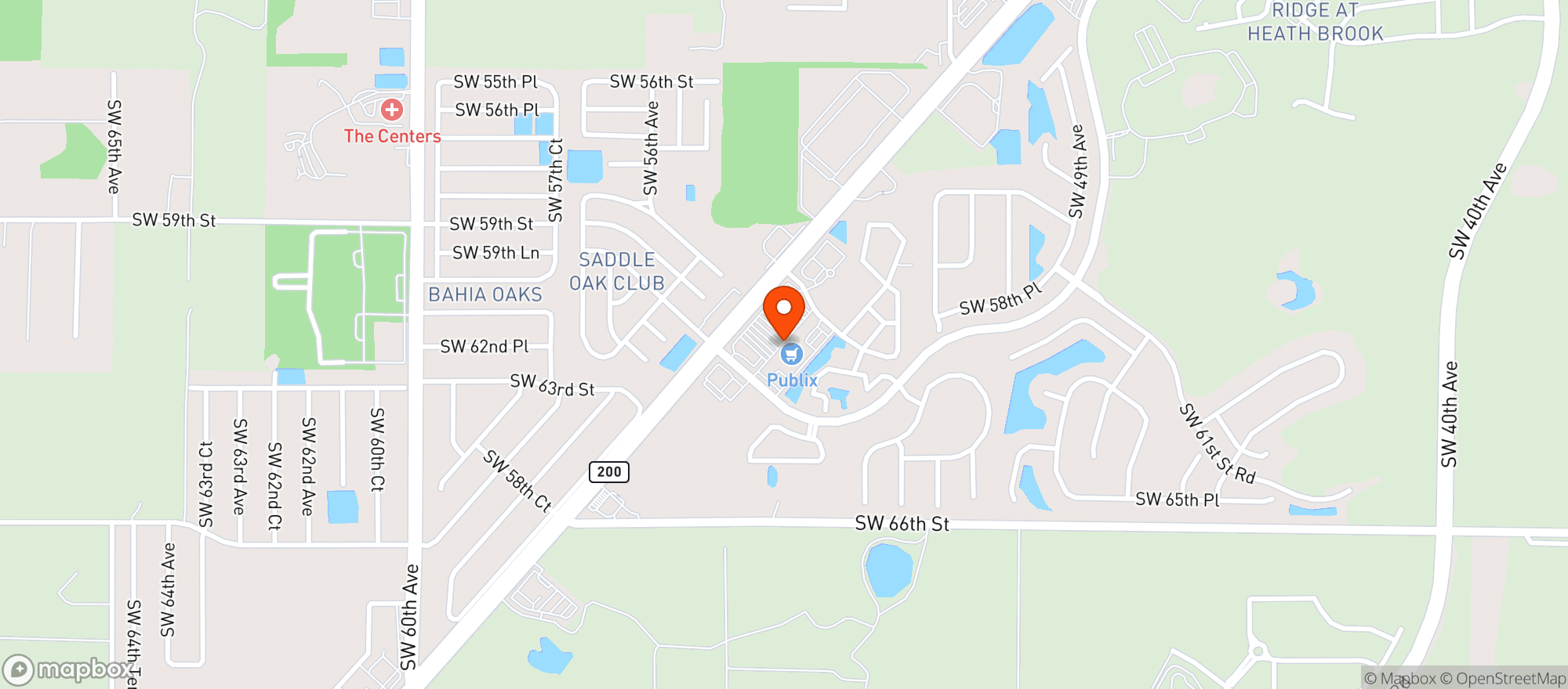 Map showing Publix Super Market