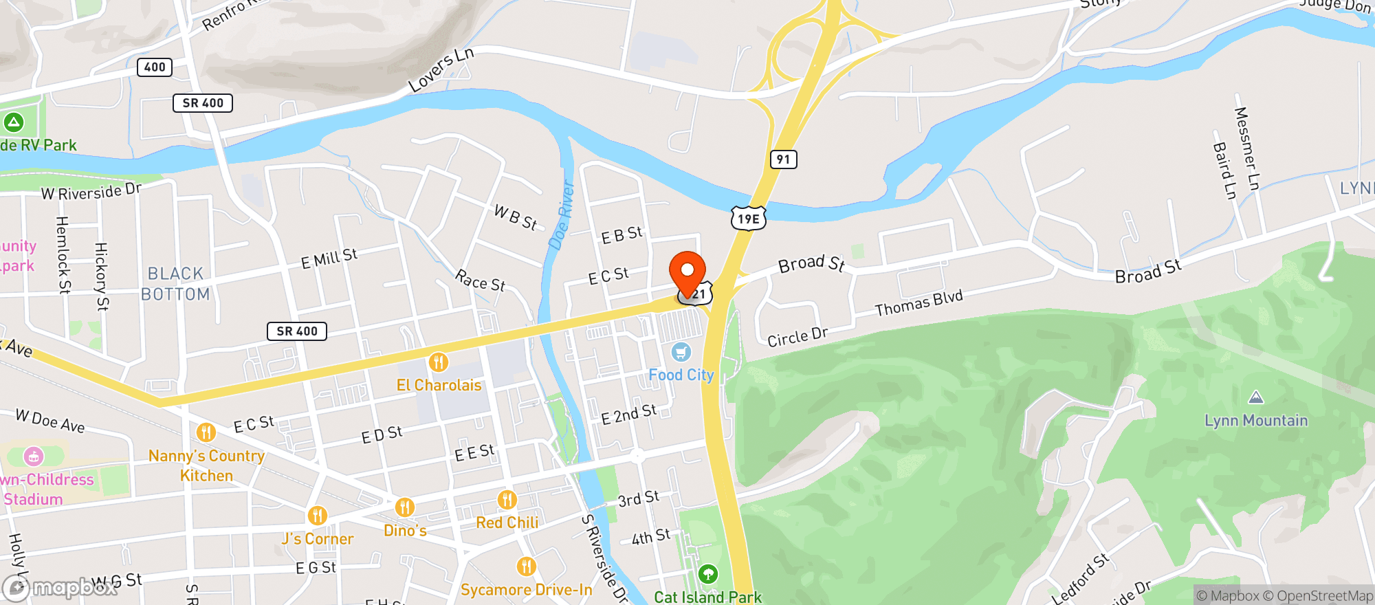 Map showing Food City