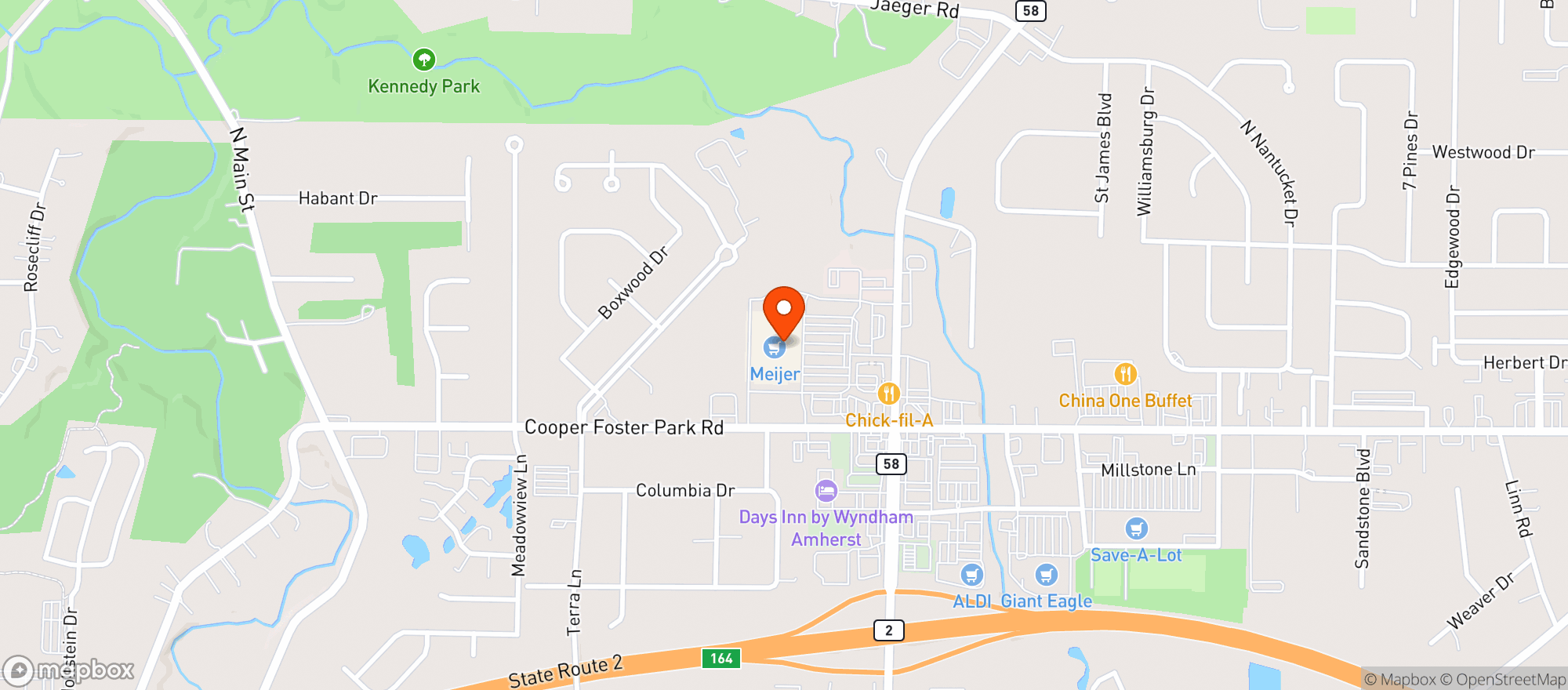 Map showing Meijer