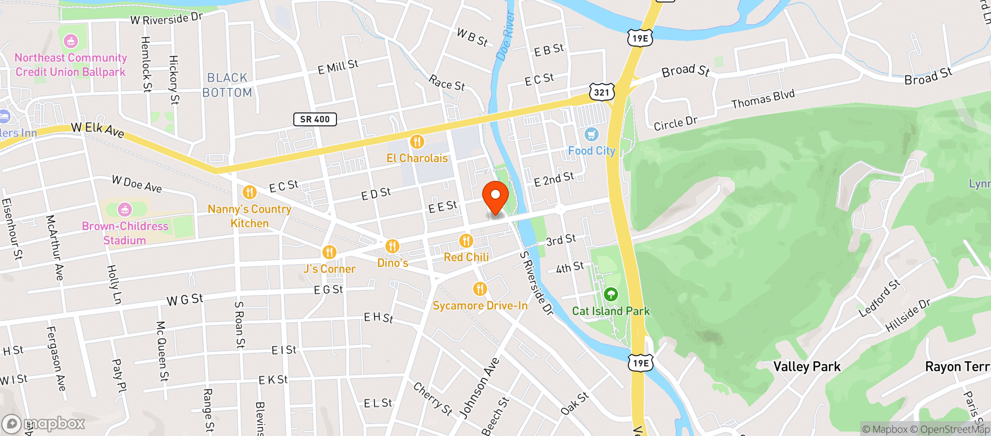 Map showing Riverside Taphouse