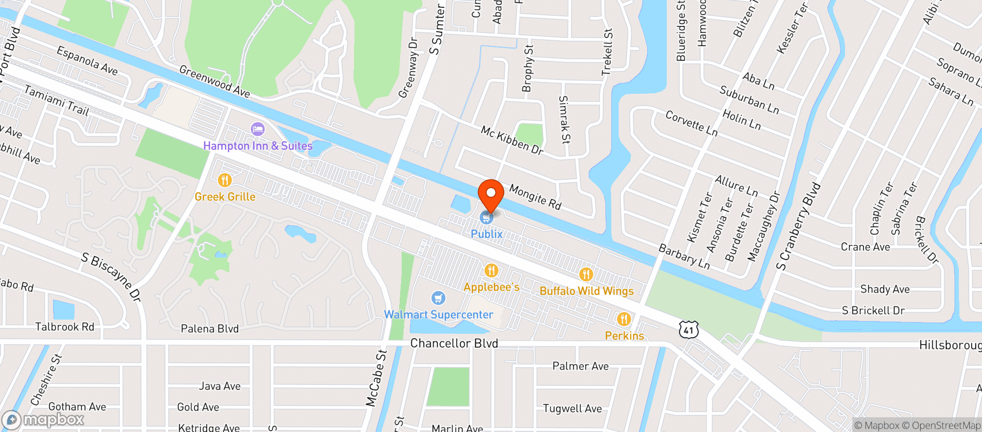 Map showing Publix