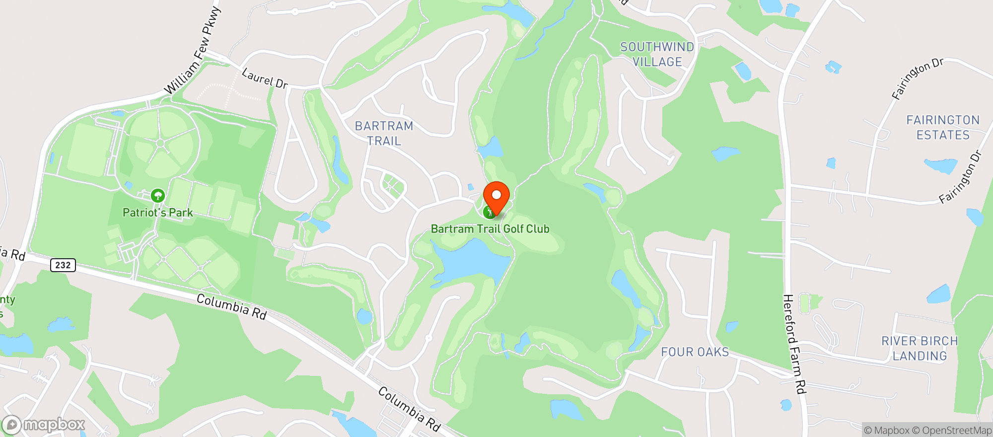 Map showing Bartram Trail Golf Club
