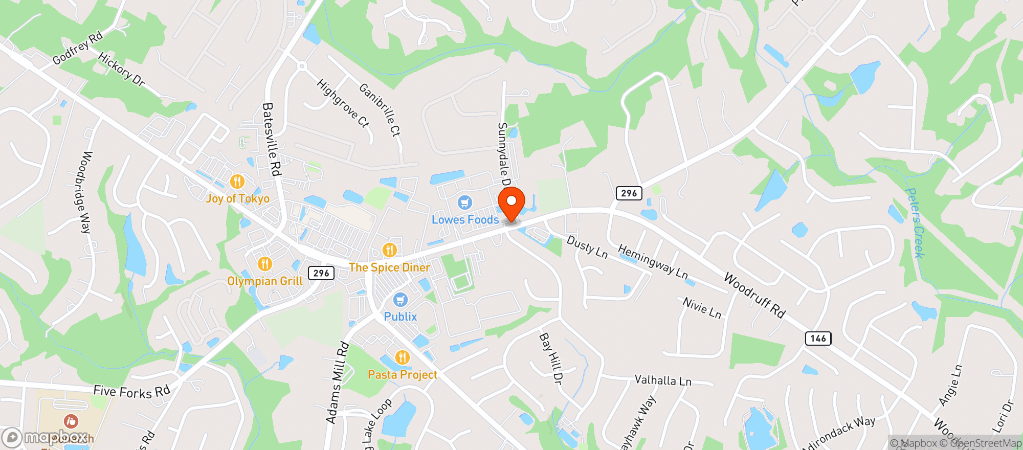 Map showing Lowes Foods