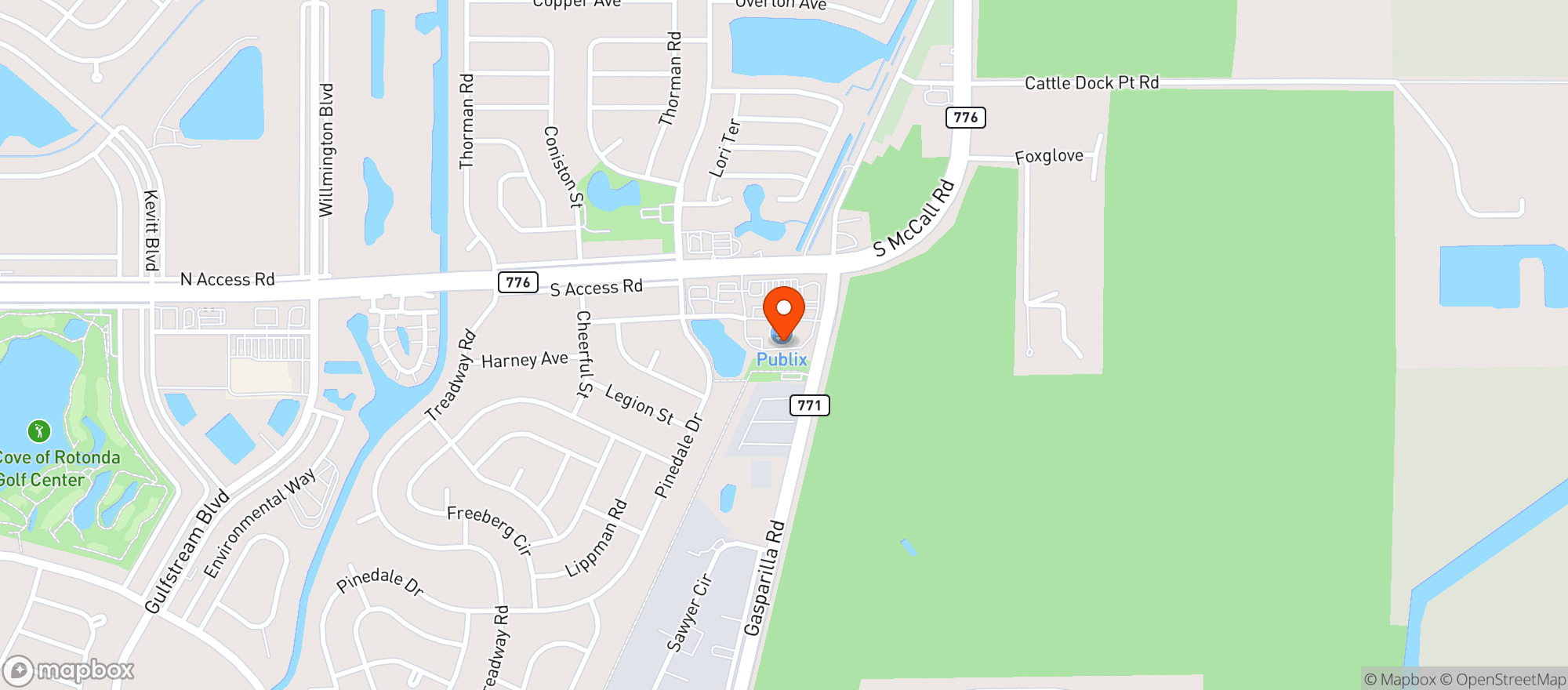 Map showing Publix