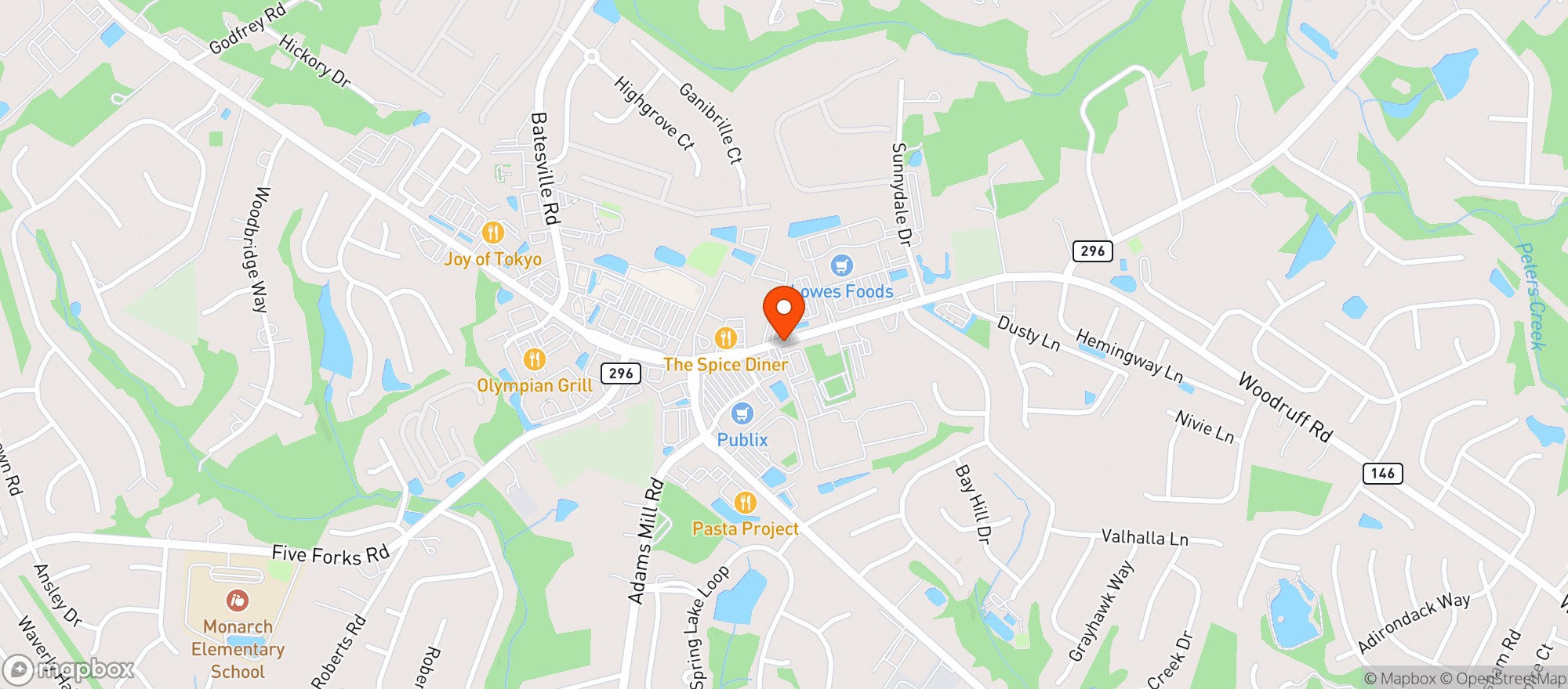 Map showing Publix Super Market