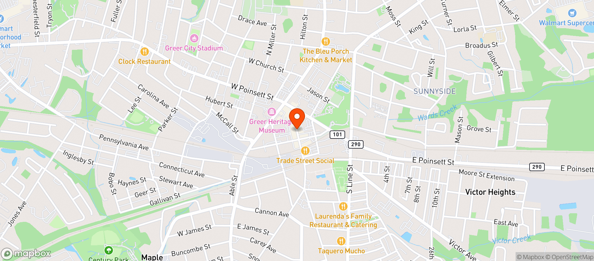 Map showing La Joya Bar & Grill
