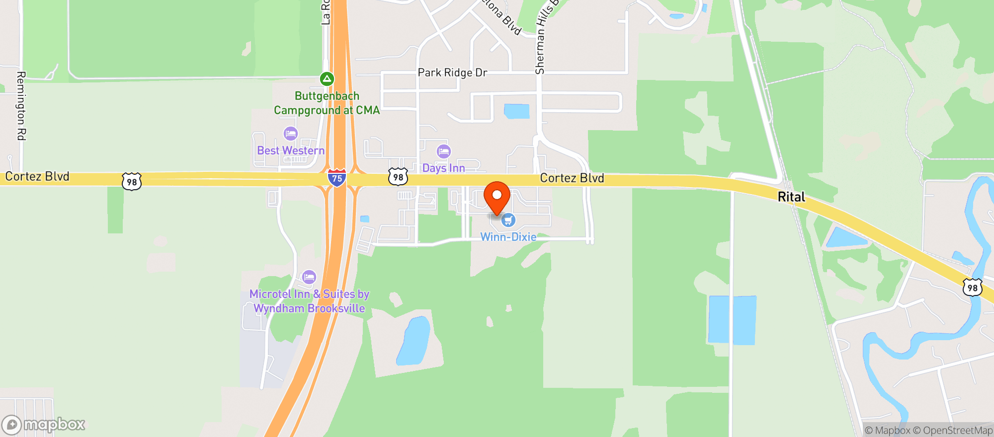 Map showing Winn Dixie Liq 0753