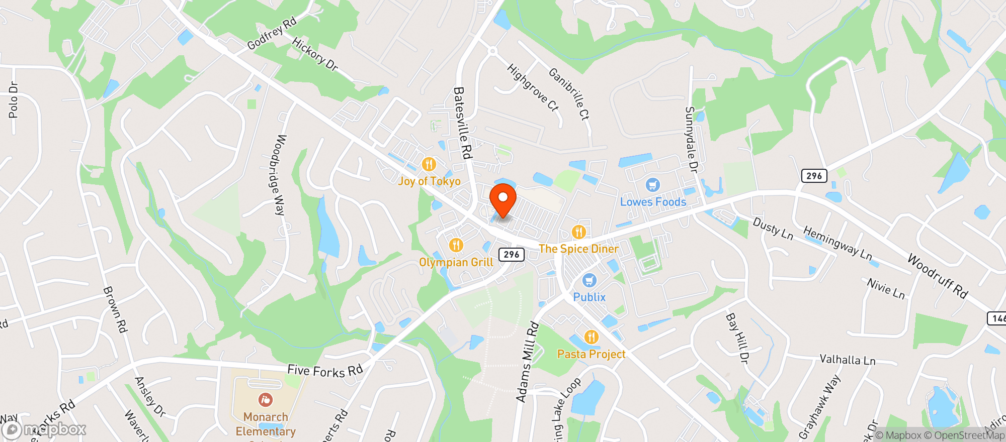 Map showing Asian Cafe (gvl)