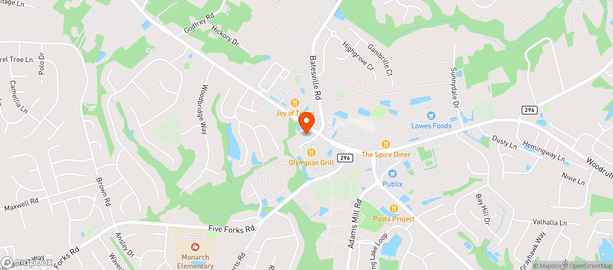 Map showing Cvs