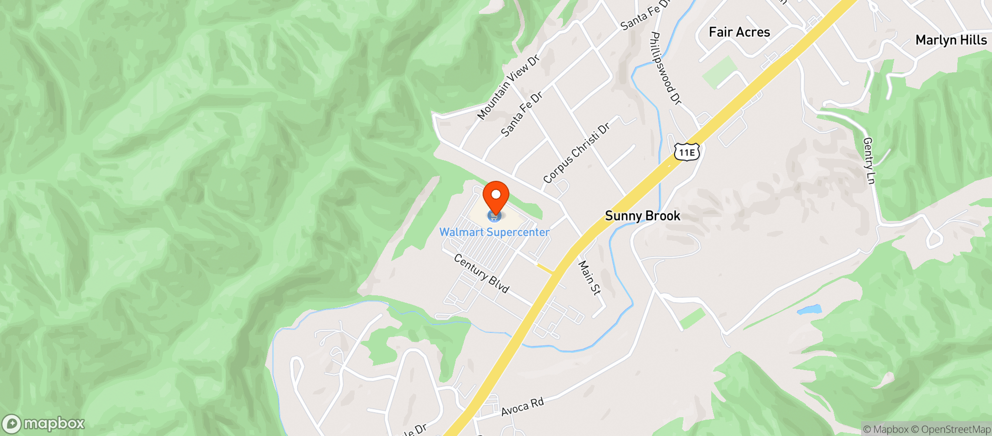 Map showing Walmart Supercenter