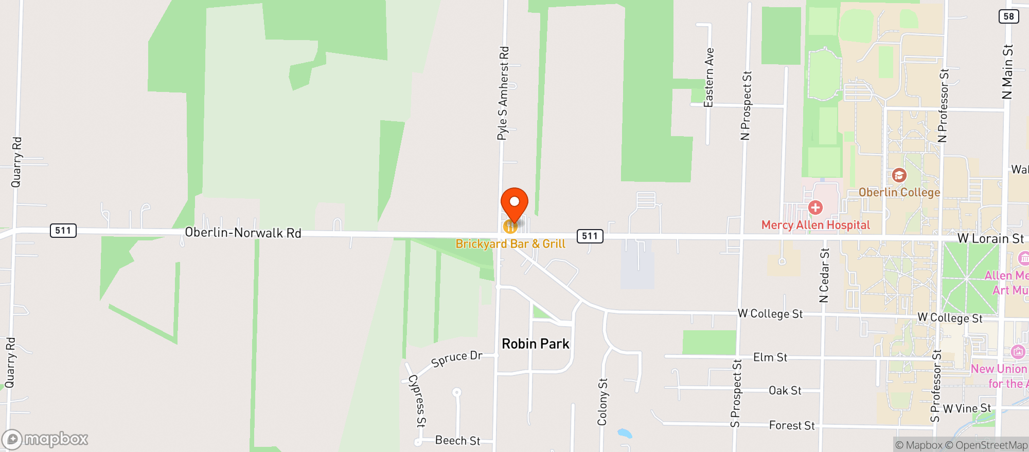 Map showing Sterks Of Oberlin