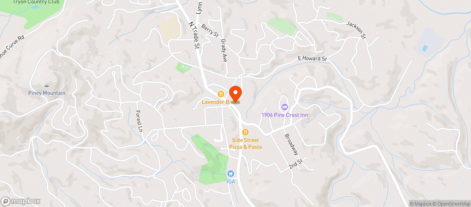 Map showing Tryon Bottle