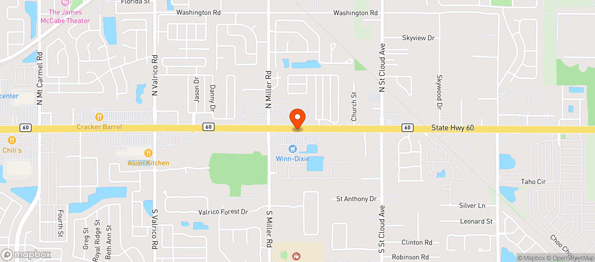 Map showing Winn Dixie Liquor 2506