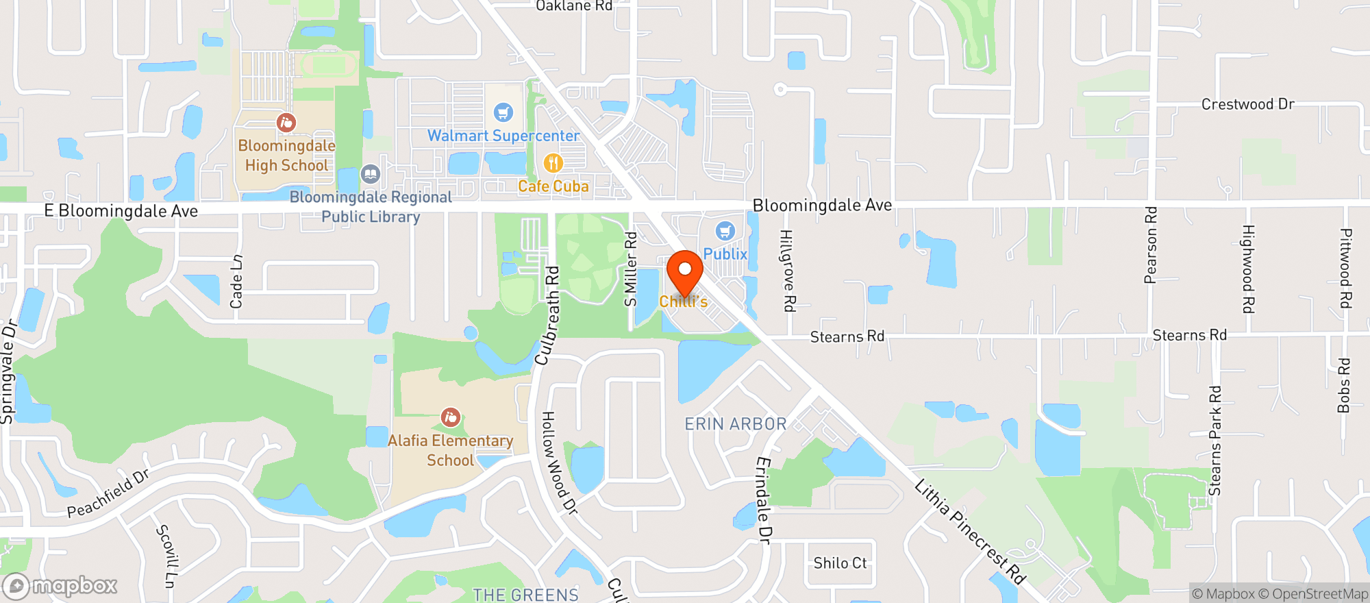 Map showing (b) Sunflower Cafe