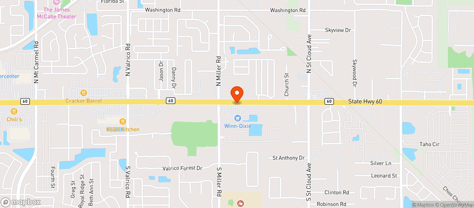 Map showing Winn Dixie