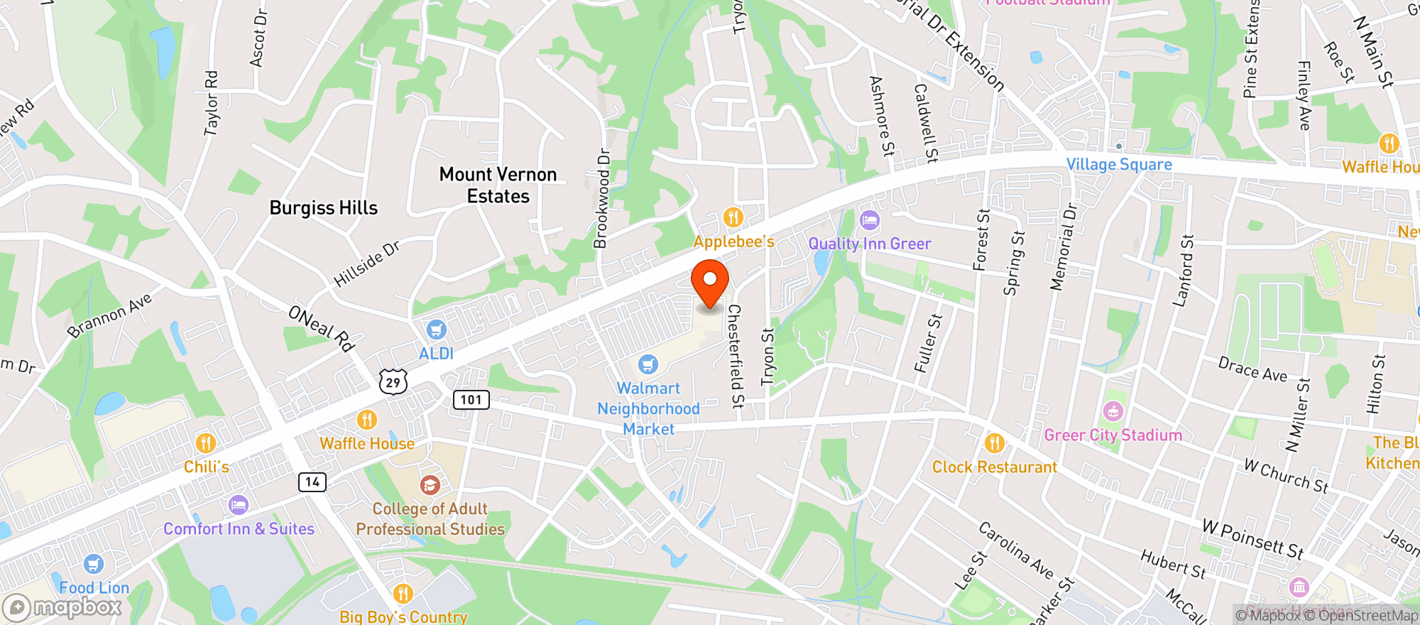 Map showing Walmart Neighborhood Market